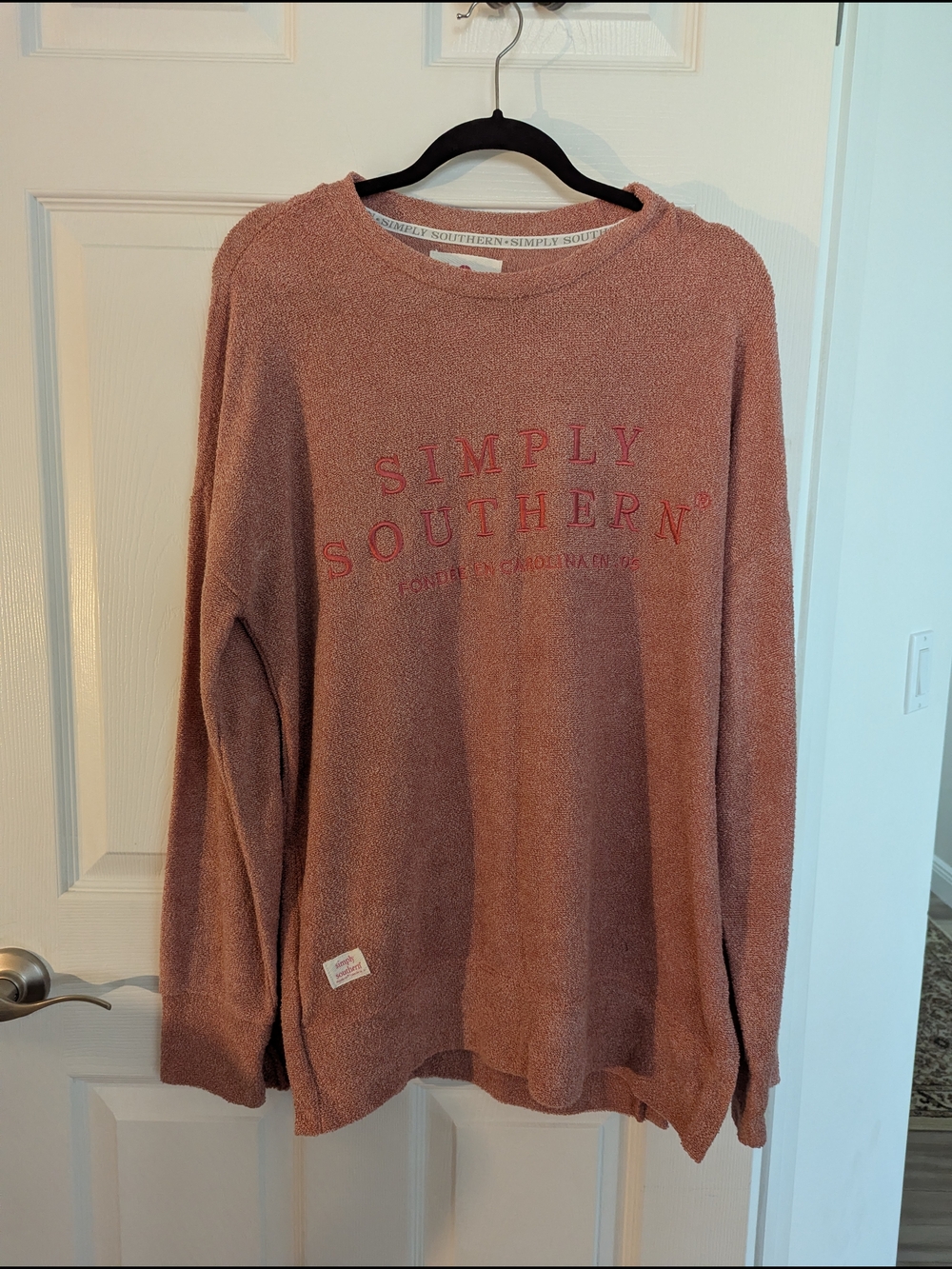 Simply Southern Men’s Crewneck Sweater in Dusty Rose